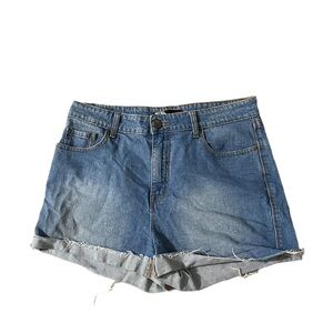 BDG Womens Jean Cuff Shorts High Rise Size 32.